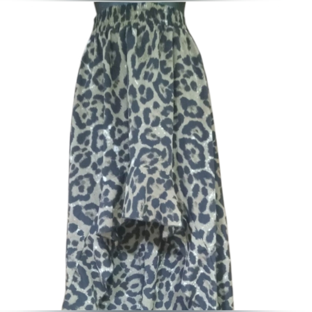 High-Low Cheetah Print Skirt - Picture 1 of 5